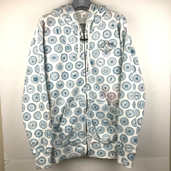 Burton Hoodie Skii Zip Front USStates Graphic Sz S - Picture 1 of 6